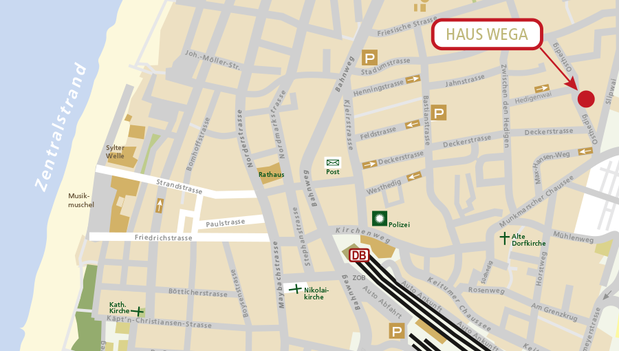 Lageplan Haus Wega Sylt